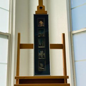 5 Borkowski Photographs In Chrome Frame - Michigan Winter - Trees - 24" x 6.25"